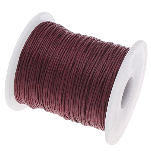 My-Bead Wachsschnur Baumwollschnur gewachst 90m x 1mm Bordeaux Weinrot Schmuck Handwerk Makramee Perlenschnur Knoten basteln Armbänder Ketten DIY von My-Bead