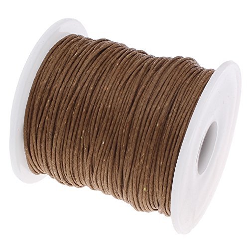 My-Bead Wachsschnur Baumwollschnur gewachst 90m x 1mm Braun Cappuccino Schmuck Handwerk Makramee Perlenschnur Knoten basteln Armbänder Ketten DIY von My-Bead