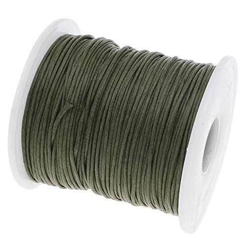 My-Bead Wachsschnur Baumwollschnur gewachst 90m x 1mm Khaki Grün Schmuck Handwerk Makramee Perlenschnur Knoten basteln Armbänder Ketten DIY von My-Bead