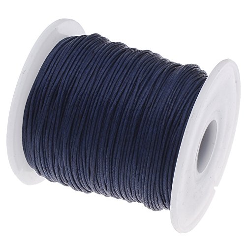 My-Bead Wachsschnur Baumwollschnur gewachst 90m x 1mm Blau Königsblau Schmuck Handwerk Makramee Perlenschnur Knoten basteln Armbänder Ketten DIY von My-Bead
