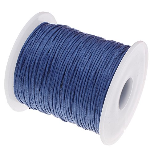 My-Bead Wachsschnur Baumwollschnur gewachst 90m x 1mm Blau Denim Schmuck Handwerk Makramee Perlenschnur Knoten basteln Armbänder Ketten DIY von My-Bead