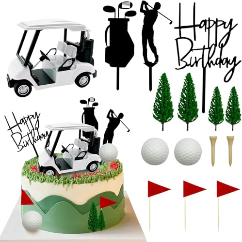 Dinosaurier-Kuchendekoration mit Dinosaurier-Eiern, Blättern, Bäumen, Kuchendekorationen für Geburtstag, Dinosaurier-Thema, Dschungel-Safari, wilde Tiere, Kinder-Party-Dekorationen (Golf) von Danduolai