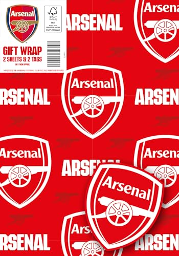 Arsenal FC Geschenkpapier, 2 Bögen, 2 Etiketten, Arsenal Fußball Geschenkpapier Arsenal FC Geschenkpapier, 2 Bögen, 2 Etiketten, Arsenal Fußball Geschenkpapier von Danilo Promotions LTD