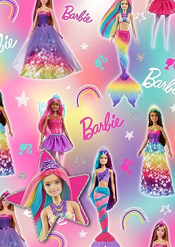 Barbie Geschenkpapier und Anhänger - Danilo Promotions LTD - Geschenkpapier - 2 Blätter, 50cm x 70cm, Pink and White, Barbie-Puppe - Geburtstag, Weihnachten Barbie Geschenkpapier und Anhänger - Danilo Promotions LTD - Geschenkpapier - 2 Blätter, 50cm x 70cm, Pink and White, Barbie-Puppe - Geburtstag, Weihnachten von Danilo Promotions LTD