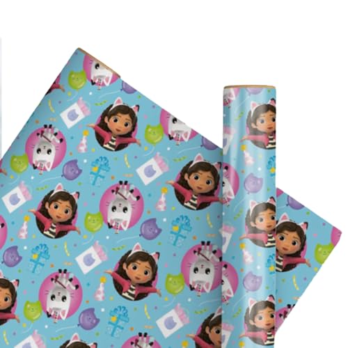 Gabbys Puppenhaus-Geschenkpapier, Rolle, 4 m, für Kindergeburtstag, Geschenkpapier von Danilo Promotions LTD