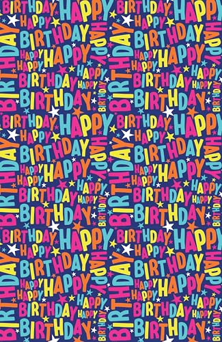Geschenkpapier "Happy Birthday", 4 m Rolle, Geburtstag, Druck, Geschenkpapier, Erwachsene und Kinder von Danilo Promotions LTD