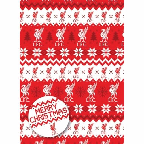 Geschenkpapier für Weihnachten, Motiv: Liverpool FC, für Geschenke, Fußball, 2 Bögen, 2 Etiketten Geschenkpapier für Weihnachten, Motiv: Liverpool FC, für Geschenke, Fußball, 2 Bögen, 2 Etiketten von Danilo Promotions LTD