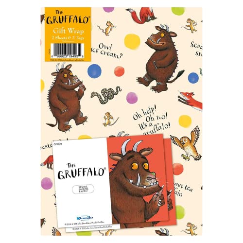 Grüffelo-Geschenkpapier, 4 Bögen, 4 Etiketten, Blatt, Größe 70 x 50 cm, offizielles Produkt, verantwortungsvoll bezogen Grüffelo-Geschenkpapier, 4 Bögen, 4 Etiketten, Blatt, Größe 70 x 50 cm, offizielles Produkt, verantwortungsvoll bezogen von Danilo Promotions LTD