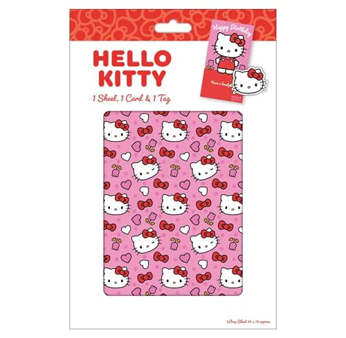 Hello Kitty Karte und Geschenkpapier, 1 Hello Kitty Karte, 1 Bogen Geschenkpapier, 1 Geschenkanhänger-Packung Hello Kitty Karte und Geschenkpapier, 1 Hello Kitty Karte, 1 Bogen Geschenkpapier, 1 Geschenkanhänger-Packung von Danilo Promotions LTD