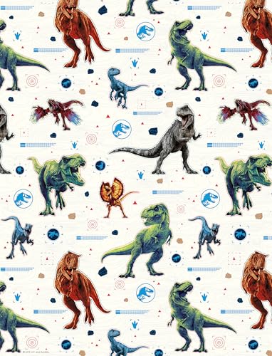 Jurassic World Geschenkpapier, 4 m Rolle, Dinosaurier-Motiv, Geburtstagsgeschenk von Danilo Promotions LTD
