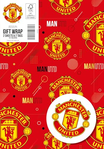 Manchester United Geschenkpapier, 2 Bögen, 2 Etiketten, Man United Geschenkpapier Manchester United Geschenkpapier, 2 Bögen, 2 Etiketten, Man United Geschenkpapier von Danilo Promotions LTD