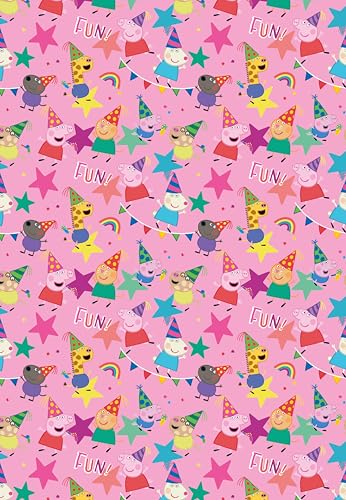 Peppa Pig Geschenkpapier, 4 m Rolle, Geburtstagsgeschenk, Geschenkpapier von Danilo Promotions LTD