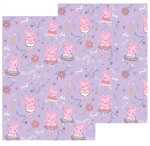 Peppa Pig Geschenkpapier-Set, 2 Rollen à 4 m, insgesamt 8 m, Peppa Pig Ballerina Geschenkpapier von Danilo Promotions LTD