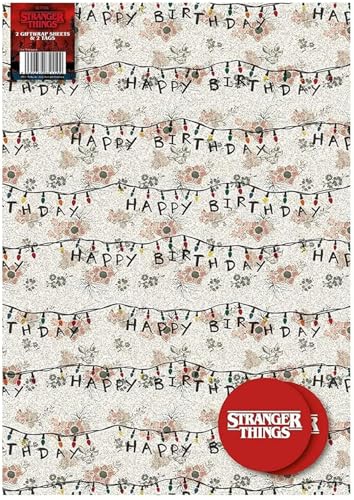 Stranger Things Geschenkpapier, 8 Bögen, 8 Etiketten, Stranger Things Geschenkpapier, 4 Stück Stranger Things Geschenkpapier, 8 Bögen, 8 Etiketten, Stranger Things Geschenkpapier, 4 Stück von Danilo Promotions LTD