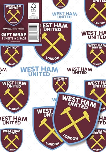 West Ham United Geschenkpapier, 2 Bögen, 2 Etiketten, West Ham United Fußball-Geschenkpapier West Ham United Geschenkpapier, 2 Bögen, 2 Etiketten, West Ham United Fußball-Geschenkpapier von Danilo Promotions LTD