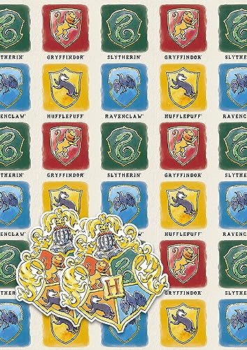 Harry Potter Geschenkpapier, 2 Bögen und 2 Geschenkanhänger von Danilo Promotions Limited