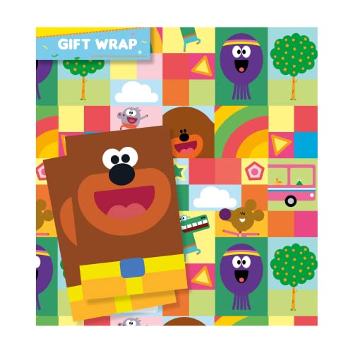 Hey Duggee Geschenkpapier, 4 Blatt, 4 Etiketten, Blattgröße: 70 x 50 cm, offizielles Produkt von Danilo Promotions Limited