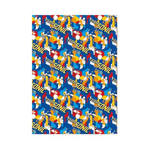 Danilo Sonic The Hedgehog Geschenkpapier, 2 Bögen, zwei Etiketten, offiziell lizenziertes Geschenkpapier, recycelbar, 70 x 50 cm, wenn geöffnet, mehrfarbig Danilo Sonic The Hedgehog Geschenkpapier, 2 Bögen, zwei Etiketten, offiziell lizenziertes Geschenkpapier, recycelbar, 70 x 50 cm, wenn geöffnet, mehrfarbig von Danilo