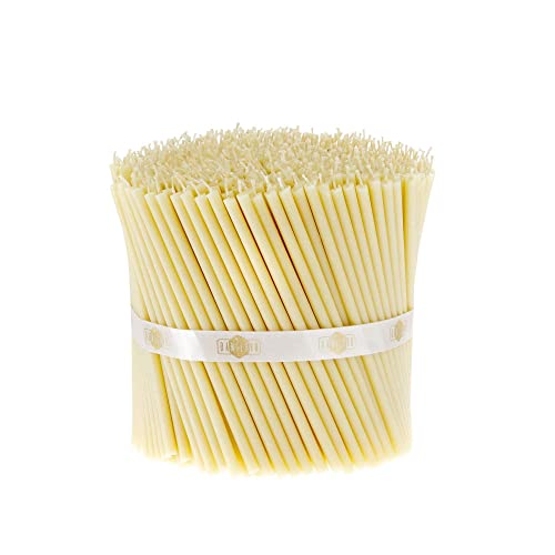 Danilovo 50 Stück Weiß Bienenwachs Kerzen - Orthodoxe Kerzen für Gebet, Rituals, Tischdeko Hochzeit - Ungiftig, Ruß - Tropffrei, Lang, Nachhaltige Produkte, N140, Höhe: 15 cm, Ø 5 mm Danilovo 50 Stück Weiß Bienenwachs Kerzen - Orthodoxe Kerzen für Gebet, Rituals, Tischdeko Hochzeit - Ungiftig, Ruß - Tropffrei, Lang, Nachhaltige Produkte, N140, Höhe: 15 cm, Ø 5 mm von Danilovo