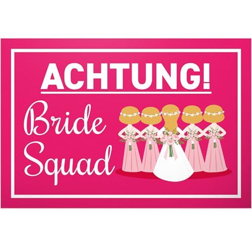 DankeDir! Achtung Bride Squad - Schild 30 x 20 cm - JGA Hochzeitsdeko Fotobox Partydeko Requisiten - Hochzeitskarte Hochzeit Deko Idee Hochzeitsgeschenk Brautjungfern Geschenk DankeDir! Achtung Bride Squad - Schild 30 x 20 cm - JGA Hochzeitsdeko Fotobox Partydeko Requisiten - Hochzeitskarte Hochzeit Deko Idee Hochzeitsgeschenk Brautjungfern Geschenk von DankeDir!