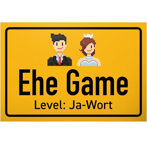 DankeDir! Ehe Game Level Ja-Wort - 30 x 20 cm Schild - JGA Hochzeitsdeko Accessoires Requisiten Fotobox Partydeko - Brautpaar Hochzeitsgeschenk Geschenk Hochzeitskarte Deko Idee Hochzeit DankeDir! Ehe Game Level Ja-Wort - 30 x 20 cm Schild - JGA Hochzeitsdeko Accessoires Requisiten Fotobox Partydeko - Brautpaar Hochzeitsgeschenk Geschenk Hochzeitskarte Deko Idee Hochzeit von DankeDir!