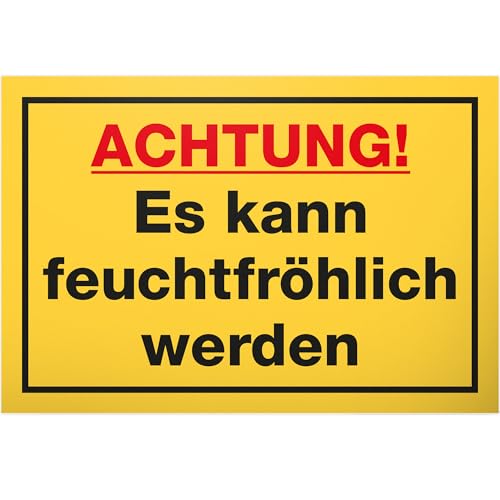 DankeDir! Feuchtfröhlich - Schild 30 x 20 cm - Geschenkidee Partydeko Geburtstagsgeschenk lustiger Spruch Geburtstagsdeko - JGA Party Geschenk Alkohol Photo Booth Requiste Fotobox von DankeDir!
