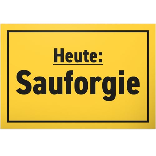 DankeDir! Heute Sauforgie - Schild 30 x 20 cm - Geschenk Party Alkohol Requiste JGA Photo Booth Fotobox - lustiger Spruch Geburtstagsdeko Partydeko Geschenkidee Geburtstagsgeschenk DankeDir! Heute Sauforgie - Schild 30 x 20 cm - Geschenk Party Alkohol Requiste JGA Photo Booth Fotobox - lustiger Spruch Geburtstagsdeko Partydeko Geschenkidee Geburtstagsgeschenk von DankeDir!