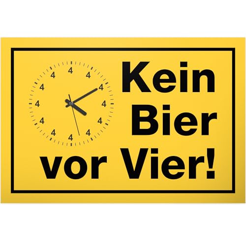 DankeDir! Kein Bier vor Vier - 30 x 20 cm Schild - JGA Requiste Party Photo Booth Geschenk Alkohol - lustiger Spruch Geschenkidee Geburtstagsgeschenk Geburtstagsdeko Partydeko von DankeDir!