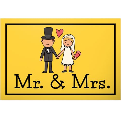 DankeDir! Mr. & Mrs. Ehepaar - Schild 30 x 20 cm - Accessoires Hochzeitsdeko Partydeko JGA Fotobox - Deko Idee Geschenk Brautpaar Hochzeit Hochzeitsgeschenk Hochzeitskarte von DankeDir!