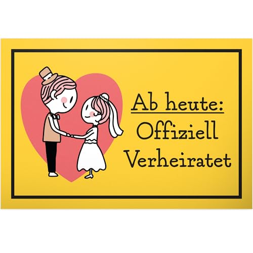 DankeDir! Offiziell Verheiratet - Schild 30 x 20 cm - Hochzeitsgeschenk Geschenk Hochzeitskarte Brautpaar Deko Idee Hochzeit - Requisiten Accessoires Fotobox JGA Partydeko Hochzeitsdeko von DankeDir!