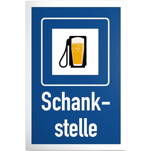 DankeDir! Schankstelle (Zapfsäule) - Schild 30 x 20 cm - Photo Booth Alkohol Requiste Party Geschenk JGA - Geschenkidee Geburtstagsgeschenk Partydeko Geburtstagsdeko lustiger Spruch von DankeDir!