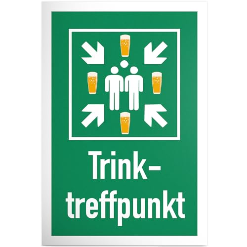 DankeDir! Trink Treffpunkt - 30 x 20 cm Kunststoff Schild - Photo Booth Geschenk Requiste Party JGA Alkohol - Geschenkidee Partydeko lustiger Spruch Geburtstagsdeko Geburtstagsgeschenk von DankeDir!