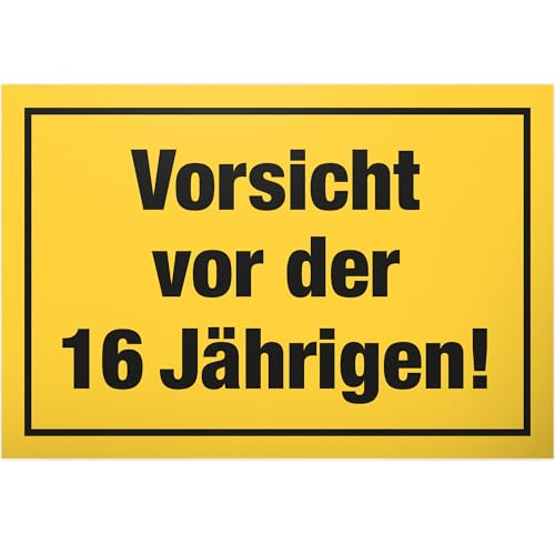 DankeDir! 16. Geburtstag Mädels Geschenkidee: 'Vorsicht vor der 16 Jährigen' Kunststoffschild, 30 x 20 cm, Wandmontage, Partydeko von DankeDir!