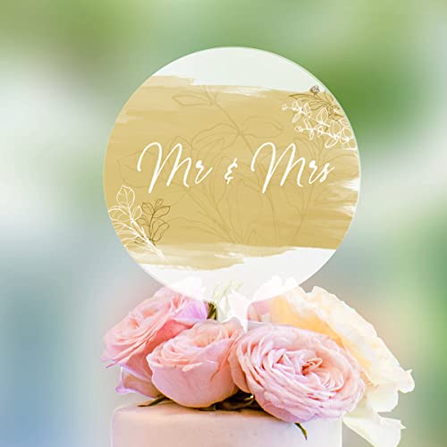 Cake Topper Mr & Mrs [farbig bedruckt] - Acryl deko weiss deko Hochzeitstorte deko Mr & mrs deko Hochzeit torte Mr und Mrs Tortendeko Hochzeit Kuchen deko Mr mrs Tortenstecker von Dankeskarte.com