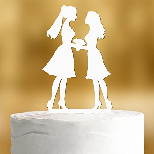 Cake Topper Mrs & Mrs [Gleichgeschlechtliches Paar] - Acryl deko weiss deko Hochzeitstorte deko Kuchen deko Hochzeit Tortendekoration Verlobung Tortenstecker Hochzeit Tortendeko Wedding cake von Dankeskarte.com