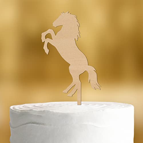 Cake Topper Pferd [springendes Pferd] - Holz 4mm - für die Geburtstagstorte - Geburtstagsdeko Tortenaufleger happy birthday party deko Geschenkideen Happy birthday tortendeko Geburtstag von Dankeskarte.com