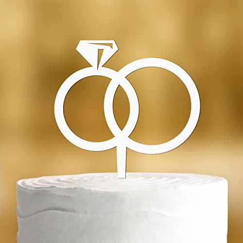 Cake Topper Ringe [übereinander liegende Ringe] - Acryl deko weiss deko Hochzeitstorte deko Kuchen deko Hochzeit Tortendekoration Verlobung Tortenstecker Hochzeit Tortendeko Wedding cake von Dankeskarte.com