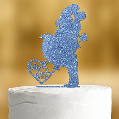 Cake Topper Sprung [mit Schriftzug] - Acryl blau Glitzer deko Hochzeitstorte deko Kuchen deko Hochzeit Tortendekoration Verlobung Tortenstecker Hochzeit Tortendeko Wedding cake von Dankeskarte.com