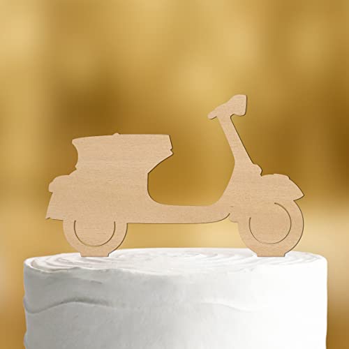 Cake Topper Vespa [retro] - Holz 4mm - für die Geburtstagstorte - Geburtstagsdeko Tortenaufleger happy birthday party deko Geschenkideen Happy birthday tortendeko Geburtstag von Dankeskarte.com