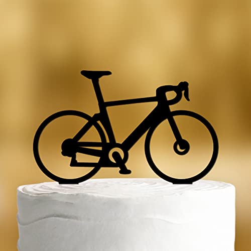 Cake Topper Rennrad [für Radfahrer] - Acryl schwarz - für die Geburtstagstorte - Geburtstagsdeko Tortenaufleger happy birthday party deko Geschenkideen Happy birthday tortendeko Geburtstag von Dankeskarte.com