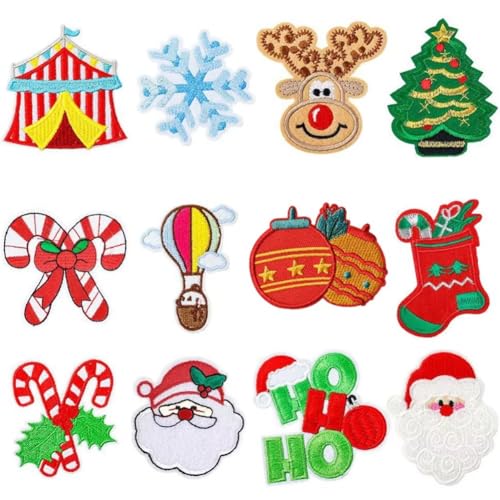 12 Stück Aufnäher Der Weihnachtsserie, Süßer Glitzer, Weihnachtsmann, Weihnachtsbaum, Zum Aufnähen Und Aufbügeln, Reparatur, Bestickte Applikation, Urlaub, Diy, Basteldekor 12 Stück Aufnäher Der Weihnachtsserie, Süßer Glitzer, Weihnachtsmann, Weihnachtsbaum, Zum Aufnähen Und Aufbügeln, Reparatur, Bestickte Applikation, Urlaub, Diy, Basteldekor von Danlai