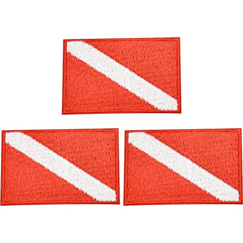Danlai 3pcs Tauchflagge Bestickte Patette Auf Flecken Rucksack Diver Badge Flagge Patch Souvenir DIY Accessoires von Danlai