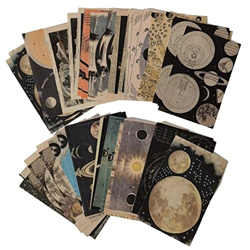 60 Blätter Vintage Mond Material Papier Für Scrapbooking Journal Tagebuch Collage Junk Hintergrunddekoration Retro Briefpapier von Danlai
