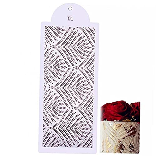 Danlai Fondant Cake Mesh Schablone Briefmarken Schablonen Prägen Sie Zum Dekorieren Von Werkzeug Plastikspray Schimmel Kekse Schokoladenzeichnung Gemälde von Danlai