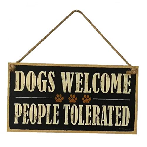Hunde Willkommen Menschen Toleriertes Holzschild-farm-dekoratives Plaketten-hängende Zeichenbrett von Danlai