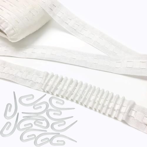 Dansunny 10M Gardinenband Kräuselband Faltenband zum Aufnähen mit 100 Pcs Vorhanghaken Dansunny 10M Gardinenband Kräuselband Faltenband zum Aufnähen mit 100 Pcs Vorhanghaken von Dansunny