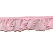 Stoffbordüre mit gerüschten Ösen, 2,5 cm, Rosa, 20 Meter von Dantex International