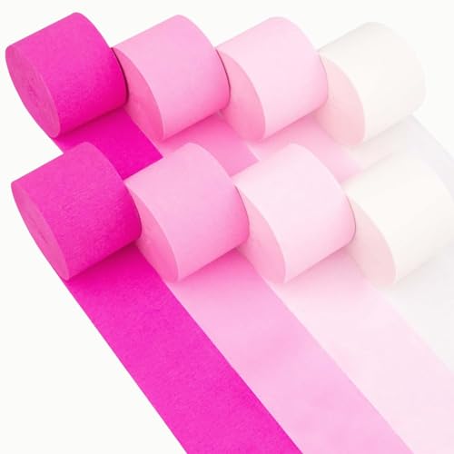 Crepe Paper 8 Rollen,Krepppapier Bunt,Gepudert Krepppapier, DIY Papier Streamer,Seidenpapier Streamer für Hochzeit Geburtstags Party Feier Dekoration (4,5 cm x 25 m/Rolle) von Dantolo
