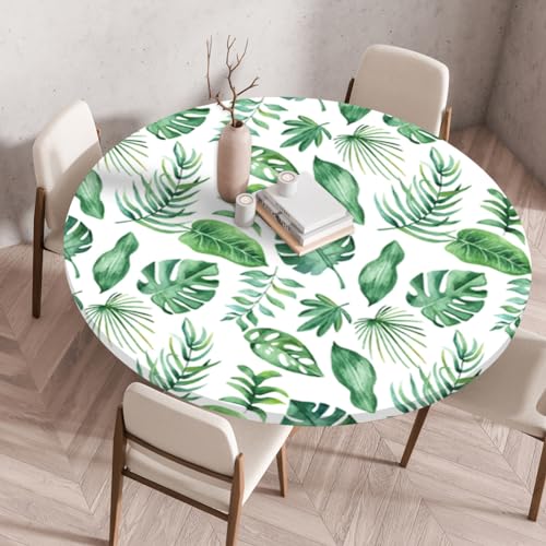 Blumen Gartentischdecke Rund, Tischdecke Outdoor Wetterfest Rund, Elastisch Tischdecke mit Gummizug Spanntischdecke für Balkon Garten Restaurant (Style4,60cm) von Danwinty