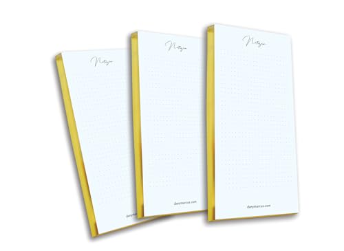 Dany Marcus Notizblock Set mit Goldschnitt, Notizblock, To-Do-Liste, DIN Lang, 100x210mm, 80 Seiten (3) von Dany Marcus